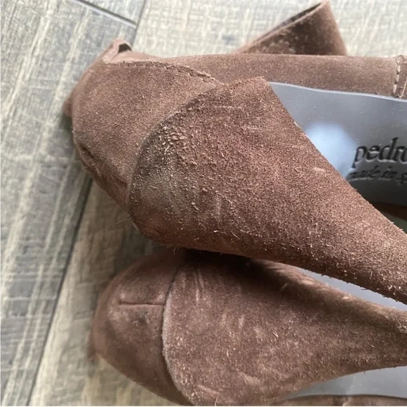 Pedro Garcia Brown Suede Leather High Heel Open Toe Booties Size 41.5